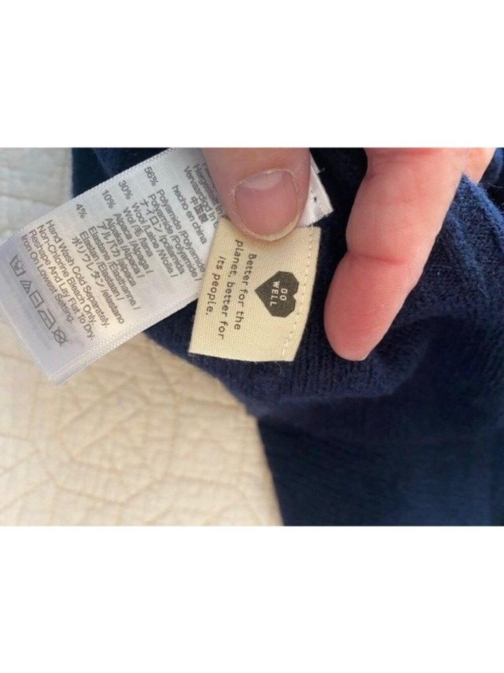 Alpaca Wool Sweater Madewell Indigo Blue 3X Cameron Ribbed Cardigan Coziest NWT - Picture 10 of 12